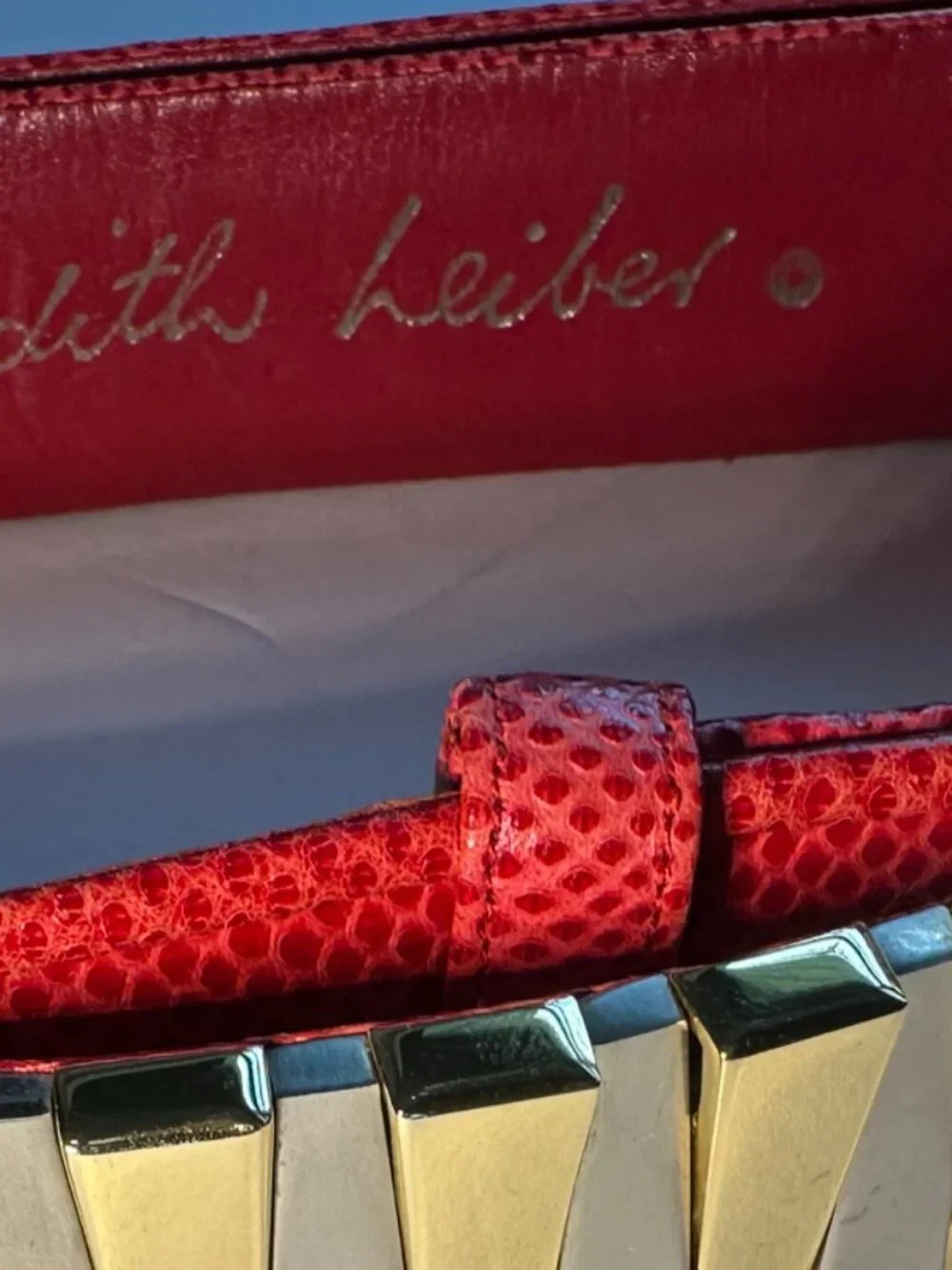 Judith Leiber Vintage Art Deco Red Belt
